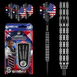 DART SZETT STEEL WINMAU LEONARD GATES 24G, 90% WOLFRAM Gravírozott kép