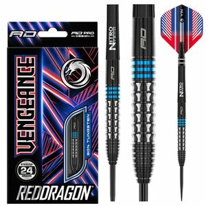 DART SZETT STEEL RED DRAGON VENGEANCE BLUE 24G 90% Gravírozott kép