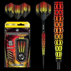 DART SZETT STEEL WINMAU FIRESTORM FLAME TAPERED 25G, 90% WOLFRAM Gravírozott kép
