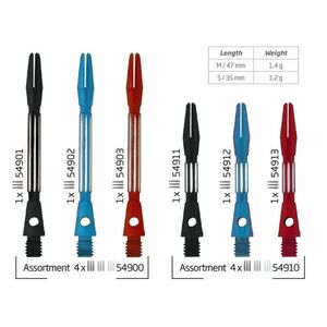 BULL'S DARTS SZÁR SPLIT ALU HOSSZÚ FEKETE kép