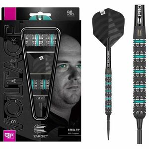 Dart szett steel TARGET Rob Cross, Voltage black edition, Swiss point 23g, 90% kép