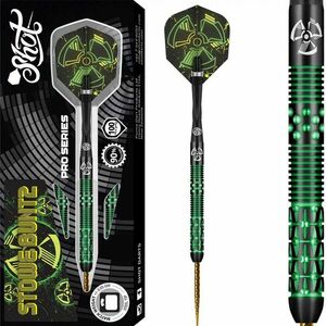 Darts szett steel, Shot Stowe Buntz V2 Black 23g, 90% Gravírozott kép