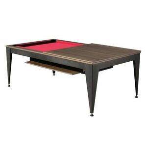 pool biliárdasztal / étkezőasztal, Dynamic Vancouver III, 7', fekete/barna test, bordó szövet kép