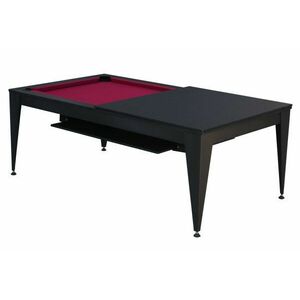 pool biliárdasztal / étkezőasztal, Dynamic Vancouver III, 7', fekete/fekete, bordó szövet kép