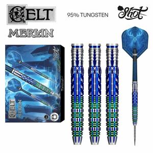 Darts szett Shot steel Celt Merlin 24gr 95% wolfram kép