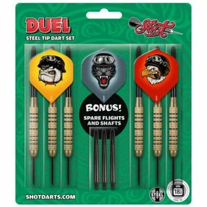 Darts szett Shot steel, Duel 18g, brass, 2 szett kép