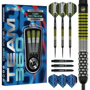 darts szett Winmau Team 360 Cori Wiltshire steel 24g, 90% wolfram Gravírozott kép