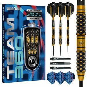 darts szett Winmau Team 360 Bradley Van Der Velden steel - 22g, 90% wolfram Gravírozott kép