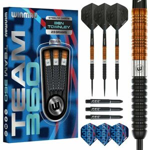 darts szett Winmau Team 360 Ben Townley steel - 23g, 90% wolfram Gravírozott kép