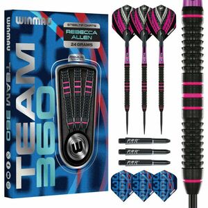 darts szett Winmau Team 360 Rebecca Allen Steel - 24g, 90% wolfram Gravírozott kép