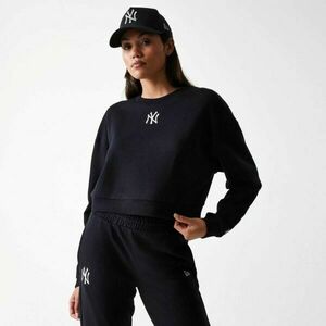 New Era NEW YORK YANKEES MLB MIDI LEAGUE ESSENTIAL CROPPED SWEATER Női pulóver, fekete, méret kép