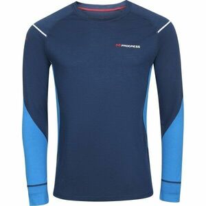 PROGRESS MERINO LS Férfi funkcionális merinó póló, sötétkék, méret kép
