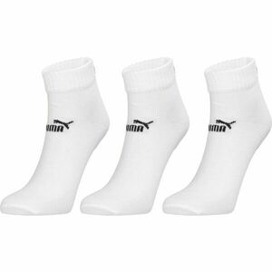 Puma ELEMENTS UNISEX PLAIN QUARTER 3P Uniszex zokni, fehér, méret 35-38 kép