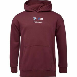Puma BMW M MOTORSPORT ESSENTIALS+ HOODIE FLEECE Férfi pulóver, bordó, méret kép