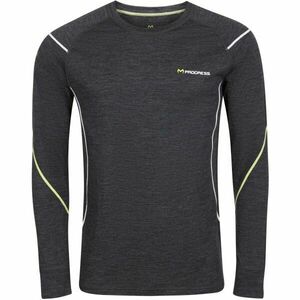 PROGRESS MERINO LS Férfi funkcionális merinó póló, fekete, méret kép