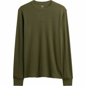 GAP V-FRCH LS WAFFLE MINI LOGO CREW Férfi póló, khaki, méret kép