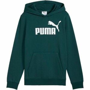 Puma ESSENTIALS NO.1 LOGO HOODIE FL B Fiú pulóver, sötétzöld, méret kép