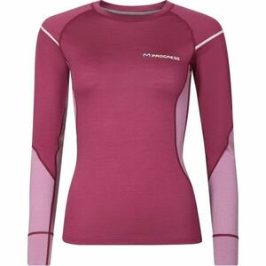 PROGRESS MERINO LS Női funkcionális merinó póló, bordó, méret kép