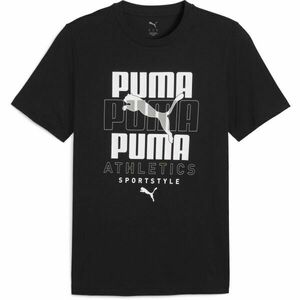 Puma GRAPHIC STACKED TEE Férfi póló, fekete, méret kép