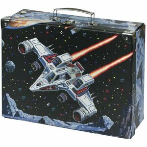 BAAGL PIXEL SPACE Összehajtható laminált karton kisbőrönd, fekete, méret kép