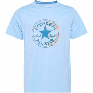 Converse STANDARD FIT CENTER FRONT CHUCK PATCH CORE TEE Uniszex póló, világoskék, méret kép
