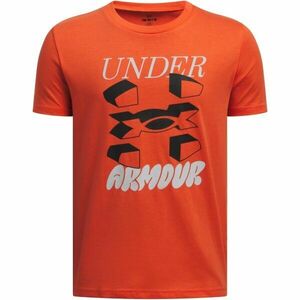 Under Armour SPLIT BIG LOGO Fiú póló, narancssárga, méret M kép