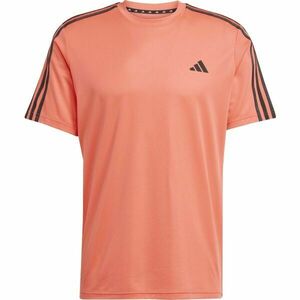 adidas TRAINING - ESSENTIALS BASE 3 STRIPES TEE Férfi sportpóló, lazac, méret kép