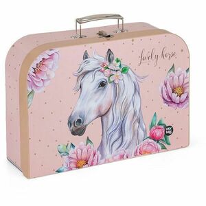 Oxybag 34 CM HORSE ROMANTIC Karton kisbőrönd rajzeszközök tárolására, rózsaszín, méret kép