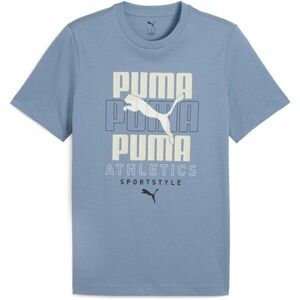 Puma GRAPHIC STACKED TEE Férfi póló, kék, méret kép
