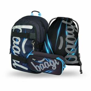 BAAGL 3 SET SKATE BLUELIGHT Fiú iskolai szett, fekete, méret kép
