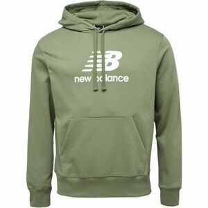 New Balance ESSENTIALS STACKED LOGO FRENCH TERRY HOODIE Férfi pulóver, zöld, méret kép