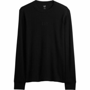 GAP V-FRCH LS WAFFLE MINI LOGO CREW Férfi póló, fekete, méret kép
