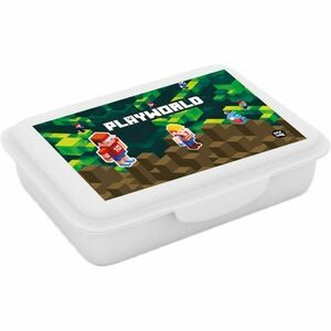 Oxybag PLAYWORLD Műanyag uzsonnásdoboz gyerekeknek, fehér, méret kép