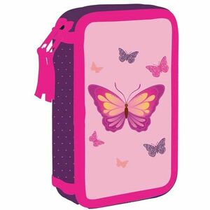 Oxybag BUTTERFLY Kétemeletes tolltartó, rózsaszín, méret kép