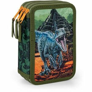 Oxybag JURASSIC WORLD Háromemeletes iskolai tolltartó, sötétzöld, méret kép