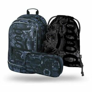 BAAGL 3 SET CORE TECHNIC Iskolai szett, sötétszürke, méret kép