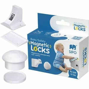 Sipo MAGNETIC LOCKS 4DB Mágneses zárak szekrényekhez és fiókokhoz, fehér, méret kép