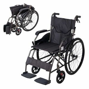 Mechanikus összecsukható kerekesszék inSPORTline Jakesully, könnyű kezelhetőség, csuklós lábtartó, hajtókarika, párnázott ülés és háttámla kép