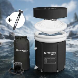 Hordozható merülődézsa inSPORTline FrostZen Pro II, tartós dupla héj, felfújható perem, hőmérő, összecsukható kép