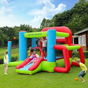 Felfújható ugrálóvár Doctor Dolphin Tennis & Soccer 72013, 16 kg, 2 perc alatt felfújható, védőhálós oldalak, fúvóka, több játékelem kép