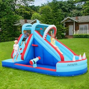 Felfújható vár AirMyFun Shark 83046, 248x406x243 cm, 3 személyes, 135 kg teherbírás, beltéri és kültéri használatra kép