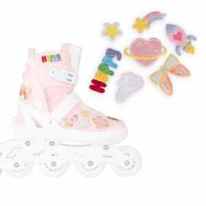 Pótjelvény szett 14 db inSPORTline Labelo görkorcsolyához, tépőzáras rögzítés, különböző motívumok kép