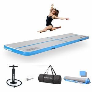 Airtrack kézi pumpával inSPORTline Airstunt 400x100x10 cm, Drop Stitch technológia, javítókészlet, hordtáska, megerősített varratok kép