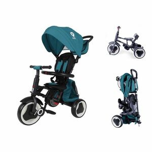 Gyerek tricikli vezetőrúddal QPlay Rito+, összecsukható vezetőrúd, fém váz, biztonságos fékrendszer, szabadonfutó rendszer kép