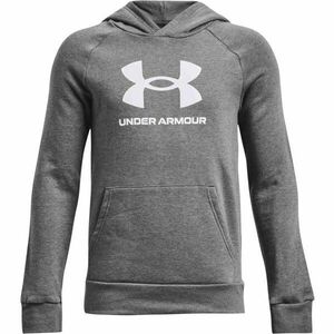Under Armour RIVAL FLEECE BL HOODIE Fiú pulóver, sötétszürke, méret M kép