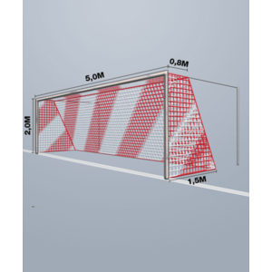 Labdarúgás cél Cawila Cawila Tornetz 5, 15x2, 05m | Tiefe 0, 8x1, 5m | Maschenweite 12cm | Stärke 4mm | gelb/schwarz kép