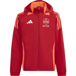 Kapucnis kabát adidas 1.FC Nürnberg all-weather jacket kids red kép