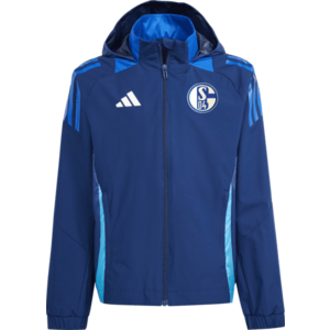 Kapucnis kabát adidas FC Schalke 04 all-weather jacket kids dark blue kép