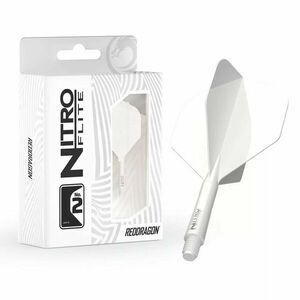 Darts toll és szár egyben Red Dragon Nitro Flite fehér, standard toll és közepes szár kép