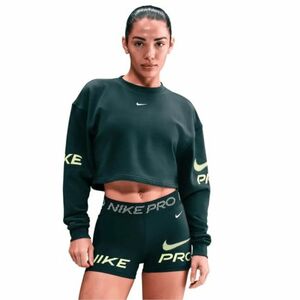 női kapucnis pulóver NIKE PRO W NP DF FLC CREW TT GRX SEAWEED LT LEMON TWIST WHITE kép